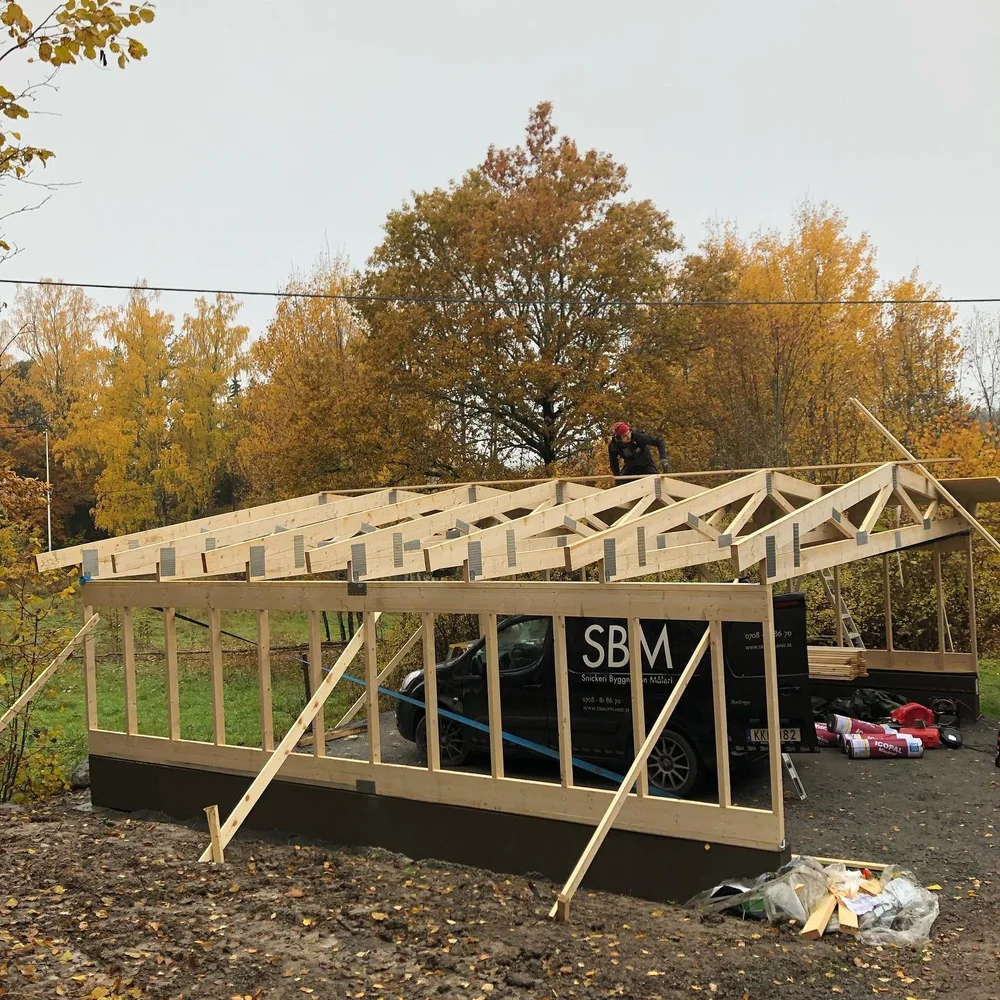 En bygglovsritning för carport.